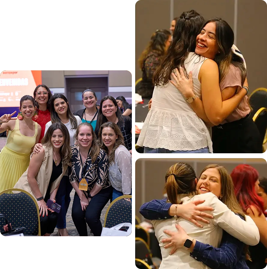 Participantes de Somospar abrazándose y celebrando en los encuentros del programa